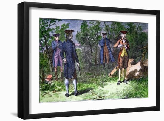 The Burr-Hamilton Duel, 1804-American School-Framed Giclee Print