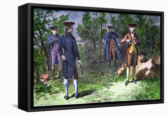 The Burr-Hamilton Duel, 1804-American School-Framed Stretched Canvas