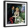 The Business of Love - Saturday Evening Post "Leading Ladies", April 6, 1957 pg.26-George Hughes-Framed Giclee Print