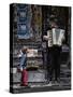 The Busker and the Boy-Vince Russell-Stretched Canvas