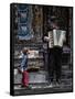 The Busker and the Boy-Vince Russell-Framed Stretched Canvas