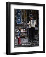 The Busker and the Boy-Vince Russell-Framed Premium Photographic Print