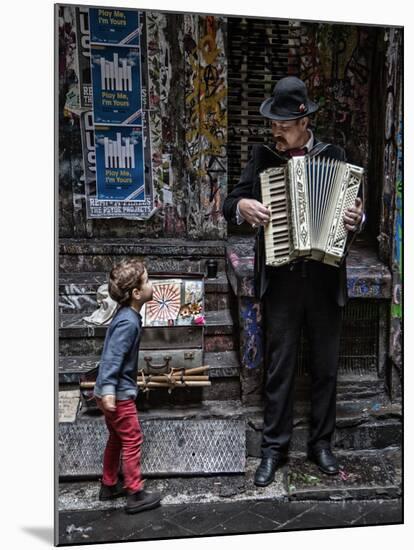 The Busker and the Boy-Vince Russell-Mounted Photographic Print