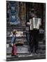 The Busker and the Boy-Vince Russell-Mounted Photographic Print