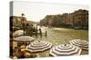 The Bustling River Front Along the Gran Canal, Italy-David Noyes-Stretched Canvas
