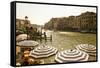 The Bustling River Front Along the Gran Canal, Italy-David Noyes-Framed Stretched Canvas