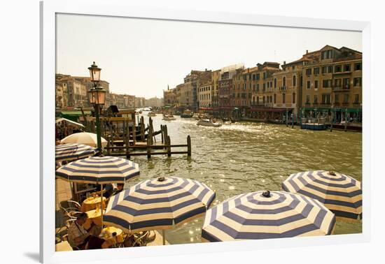 The Bustling River Front Along the Gran Canal, Italy-David Noyes-Framed Photographic Print