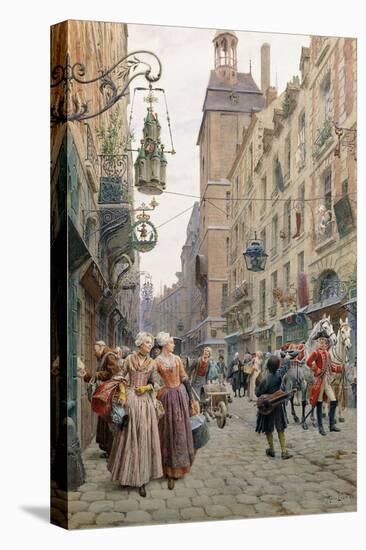 The Busy Street, 1898-Maurice Leloir-Stretched Canvas