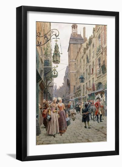 The Busy Street, 1898-Maurice Leloir-Framed Giclee Print