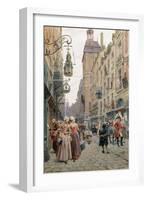 The Busy Street, 1898-Maurice Leloir-Framed Giclee Print