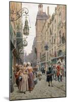 The Busy Street, 1898-Maurice Leloir-Mounted Giclee Print