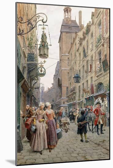 The Busy Street, 1898-Maurice Leloir-Mounted Giclee Print