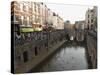 The Busy Vismarkt Shopping Street Runs Along the Oudegracht Canal in Utrecht, Utrecht Province, Net-Stuart Forster-Stretched Canvas