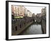 The Busy Vismarkt Shopping Street Runs Along the Oudegracht Canal in Utrecht, Utrecht Province, Net-Stuart Forster-Framed Photographic Print