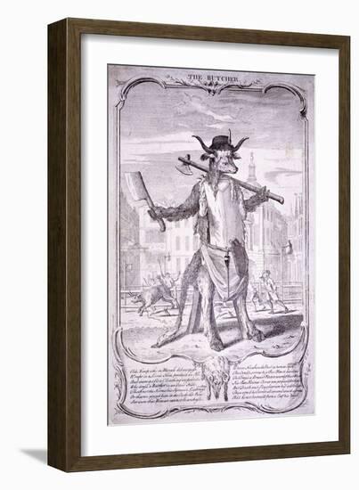 The Butcher, 1740-George Bickham-Framed Giclee Print