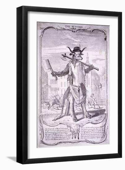 The Butcher, 1740-George Bickham-Framed Giclee Print