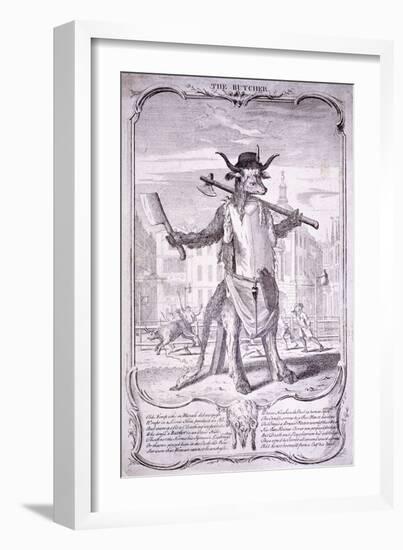 The Butcher, 1740-George Bickham-Framed Giclee Print