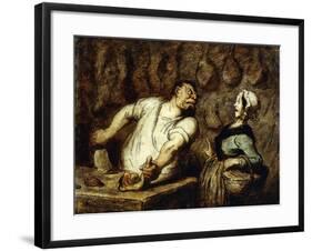 The Butcher at the Montmartre Market, 1857-58-Honore Daumier-Framed Giclee Print