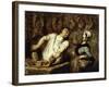 The Butcher at the Montmartre Market, 1857-58-Honore Daumier-Framed Giclee Print