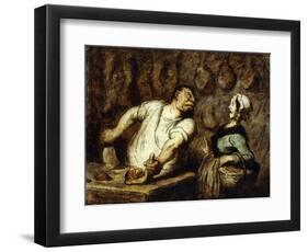 The Butcher at the Montmartre Market, 1857-58-Honore Daumier-Framed Premium Giclee Print