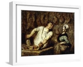 The Butcher at the Montmartre Market, 1857-58-Honore Daumier-Framed Giclee Print