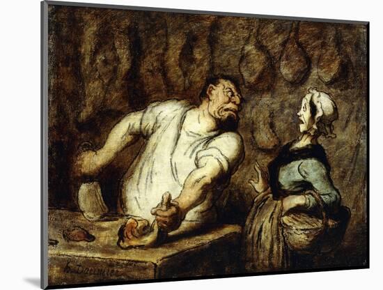 The Butcher at the Montmartre Market, 1857-58-Honore Daumier-Mounted Giclee Print