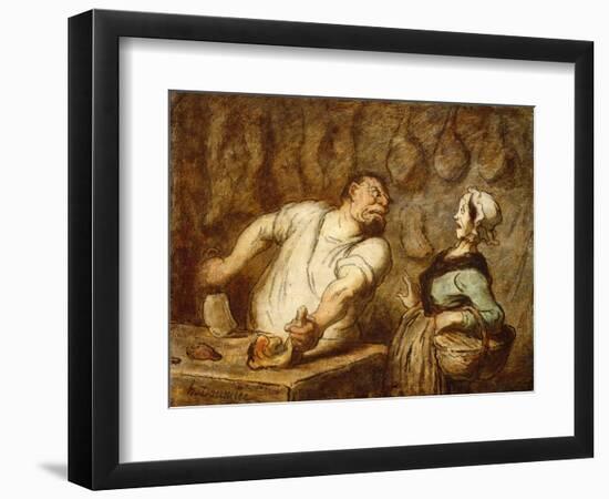 The Butcher, Montmartre Market, C.1857-58-Honore Daumier-Framed Giclee Print