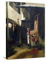 The Butcher (Oil on Canvas)-Francois Bonvin-Stretched Canvas