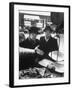 The Butcher Rationing the Amount of Meat Sold to the Customers Because of the Postwar Meat Shortage-Cornell Capa-Framed Photographic Print