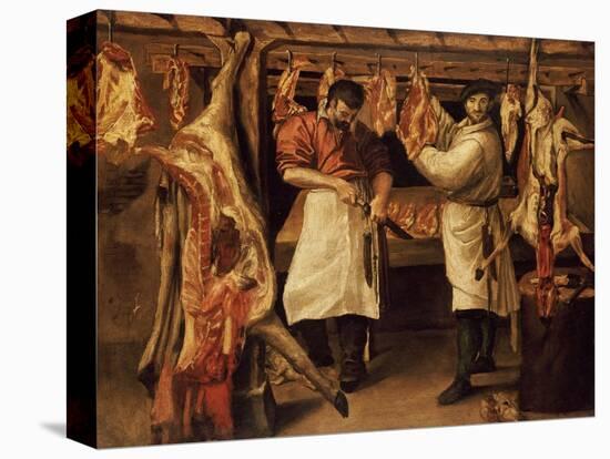 The Butcher's Shop-Annibale Carracci-Stretched Canvas
