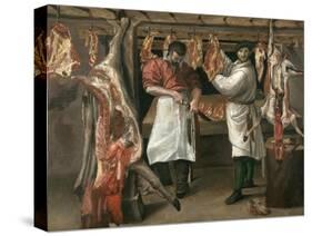 The Butcher's Shop-Annibale Carracci-Stretched Canvas