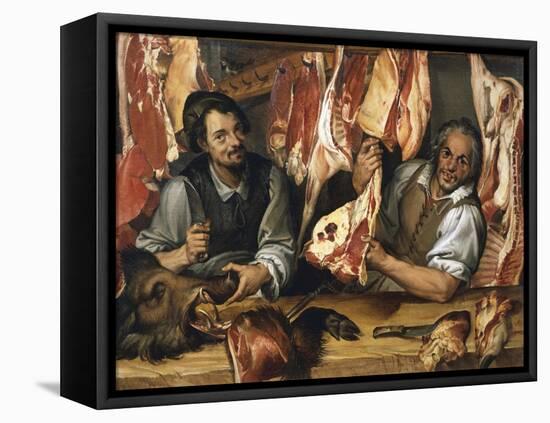 The Butcher's-Bartolomeo Passarotti-Framed Stretched Canvas