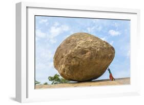 The Butterball Rock at Mamallapuram, Tamil Nadu, Southern India-Peter Adams-Framed Photographic Print