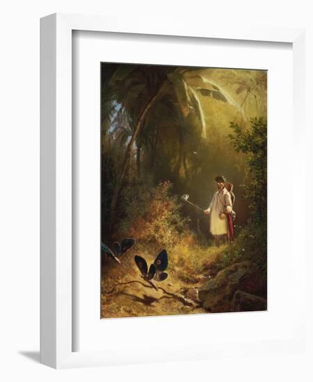 The Butterfly Catcher-Carl Spitzweg-Framed Giclee Print