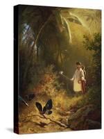 The Butterfly Catcher-Carl Spitzweg-Stretched Canvas