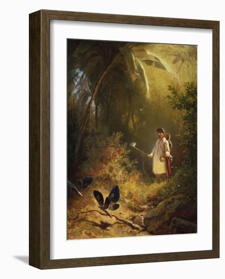 The Butterfly Catcher-Carl Spitzweg-Framed Giclee Print