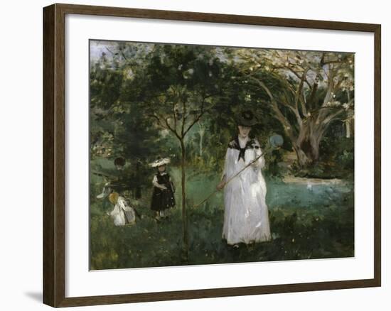 The Butterfly Hunt, c.1874-Berthe Morisot-Framed Giclee Print