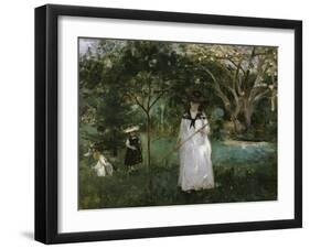 The Butterfly Hunt, c.1874-Berthe Morisot-Framed Giclee Print