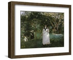 The Butterfly Hunt, c.1874-Berthe Morisot-Framed Giclee Print