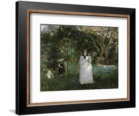 The Butterfly Hunt, c.1874-Berthe Morisot-Framed Giclee Print