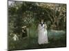 The Butterfly Hunt, c.1874-Berthe Morisot-Mounted Giclee Print