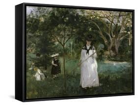 The Butterfly Hunt, c.1874-Berthe Morisot-Framed Stretched Canvas