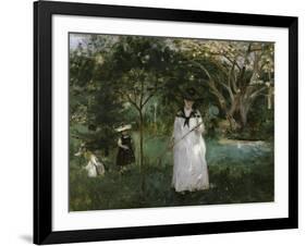 The Butterfly Hunt, c.1874-Berthe Morisot-Framed Giclee Print