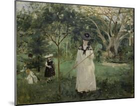 The Butterfly Hunt (The Artist's Sister with Her Children), 1874-Berthe Morisot-Mounted Giclee Print