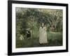 The Butterfly Hunt (The Artist's Sister with Her Children), 1874-Berthe Morisot-Framed Giclee Print