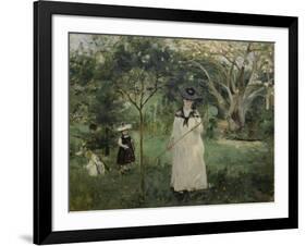 The Butterfly Hunt (The Artist's Sister with Her Children), 1874-Berthe Morisot-Framed Giclee Print