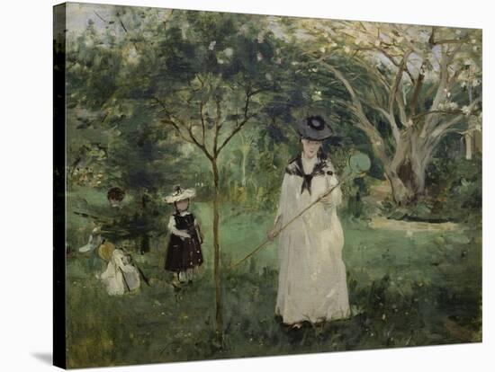 The Butterfly Hunt (The Artist's Sister with Her Children), 1874-Berthe Morisot-Stretched Canvas