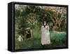 The Butterfly Hunt-Berthe Morisot-Framed Stretched Canvas