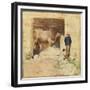 The Byre (W/C on Paper)-Joseph Crawhall-Framed Giclee Print