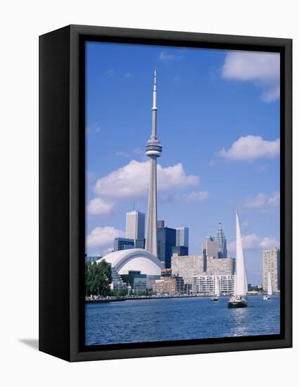 The C.N.Tower and the Toronto Skyline, Ontario, Canada-Roy Rainford-Framed Stretched Canvas